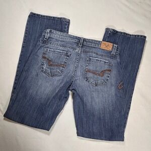 American Eagle Stretch Boot Jeans VTG Y2K Womens 10‎ Reg Embroidered Sequin Boho